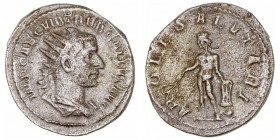 Treboniano Galo. Antoniniano. AR. (251-253). R/APOLL. SALVTARI. 2.58g. RIC.32. Escasa. MBC-.