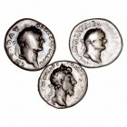 Lotes de Conjunto. Denario. AR. Lote de 3 monedas. Vespasiano (2) y M. Aurelio. MBC- a BC.