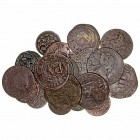 Lotes de Conjunto. AE. Lote de 24 monedas. De RR.CC. a Isabel II. Reinados y valores diferentes. BC a RC.