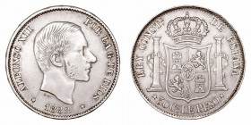 Alfonso XII. 50 Centavos de Peso. AR. Manila. 1882. 12.92g. Cal.82. MBC/MBC+.