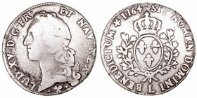 Francia	Luis XV. Ecu. AR. Bayona. 1764 L. 28.27g. KM.512,12. BC+.