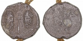 Pío VI. Medalla. PB. (1775-1799). Bula papal con parte de cinta. 78.87g. 41.00mm. BC.
