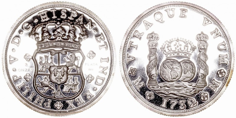 Medalla. AR. A imitación de un 8 reales columnario (2 onzas de plata 999 mil.). ...