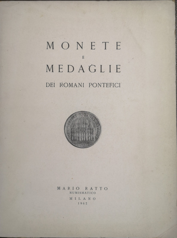 Libri. Catalogo di Asta di Monete e Medaglie dei Romani Pontefici. Editore Mario...