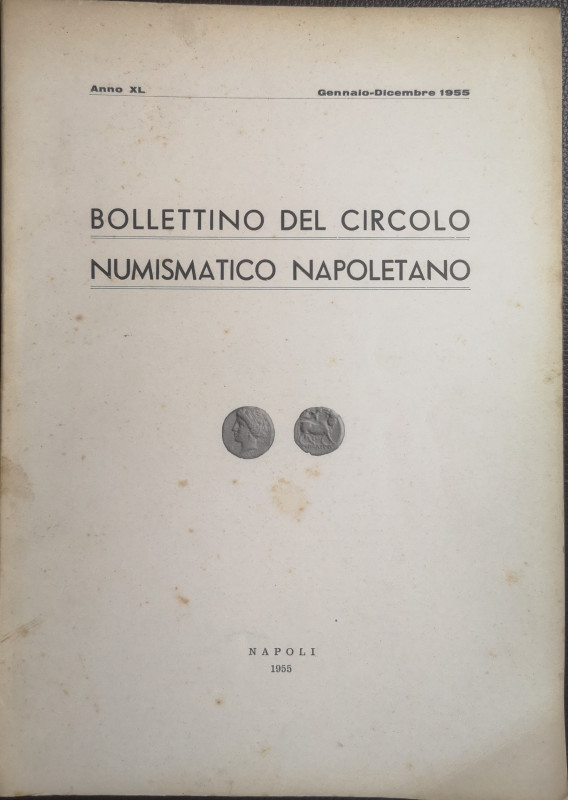 Libri. Bollettino del Circolo Numismatico Napoletano. Napoli 1955. Buone Condizi...