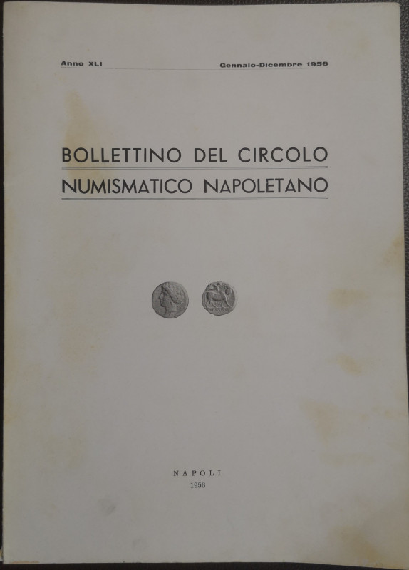 Libri. Bollettino del Circolo Numismatico Napoletano. Napoli 1956. Buone Condizi...