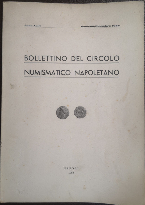 Libri. Bollettino del Circolo Numismatico Napoletano. Napoli 1958. Buone Condizi...