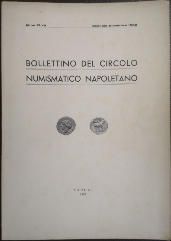 Libri. Bollettino del Circolo Numismatico Napoletano. Napoli 1962. Buone Condizi...