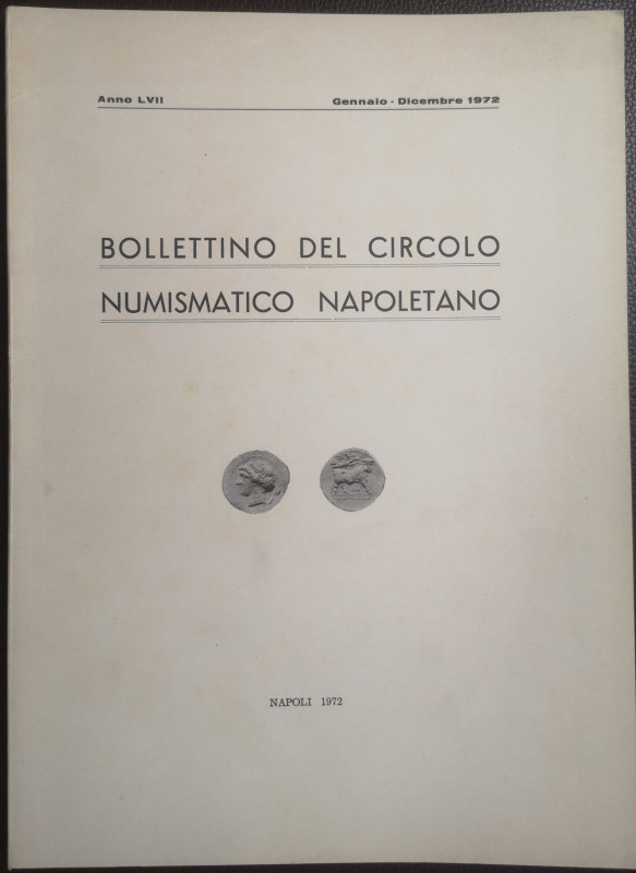 Libri. Bollettino del Circolo Numismatico Napoletano. Napoli 1972. Buone Condizi...