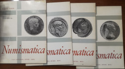 Libri. Lotto di 4 Riviste "Numismatica". Santamaria Editore. Anno II n° 3; Anno IV n°1; n°2, n°3. Condizioni abbastanza buone.