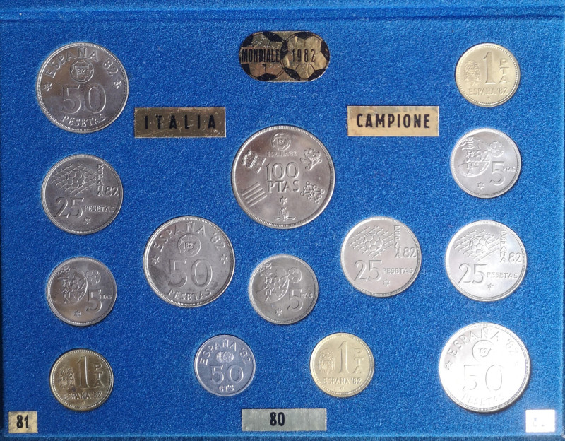 Lotti e Confezioni. Spagna. Set. Coin. 1980-1981-1982. Italia Campione del Mondo...