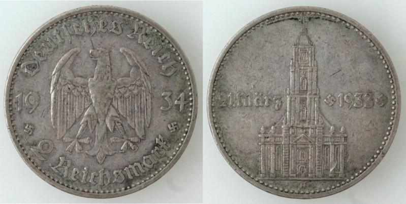 Germania. Terzo Reich. 2 Marchi 1934 A. 1° Anniversario Dominio nazista. Ag. Km....