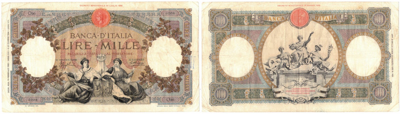 Cartamoneta. Regno d'Italia. Vittorio Emanuele III. 1.000 Lire Regine del Mare. ...