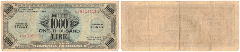 Cartamoneta. Occupazione Americana In Italia. 1.000 Am Lire 1943. FLC. Falso d'E...