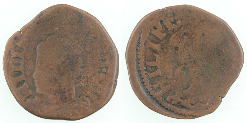 Napoli. Filippo IV. 1621-1665. Tornese 1622/1621(2). Ae. Mag. 98-99. Peso gr. 3,...