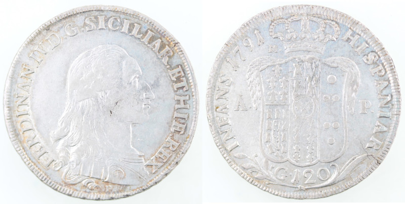 Napoli. Ferdinando IV. 1759-1798. Piastra 1791. Ag. Mag. 251. Peso gr. 27,32. Di...