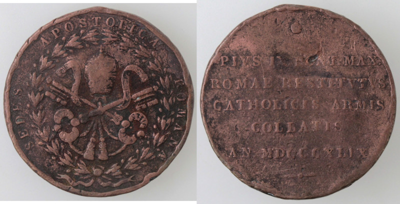 Roma. Pio IX. 1846-1870. Medaglia 1849. Per i difensori della Santa Sede. Senza ...