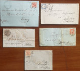 Varie. Filatelia e Storia Postale. Buste Affrancate. Lotto di 5 Pezzi. Costituito da Busta Postale contenente Missiva Manoscritta da Udine a Latisana,...