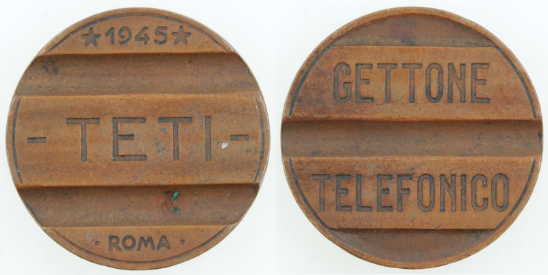 Varie. Gettoni. Gettone Telefonico Teti. 1945. Ae. Peso gr. 5,90. SPL. R. (9923)