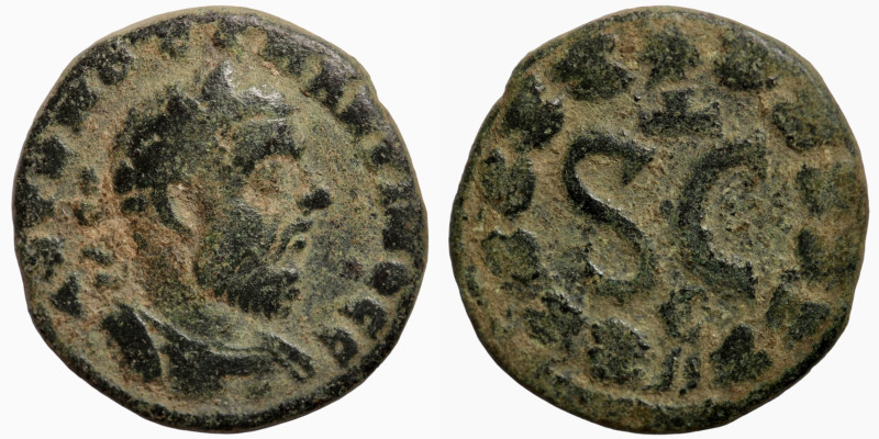 Macrinus. (217-218 AD). Æ Bronze. Obv: laureate bust of Macrinus right. Rev: SC ...