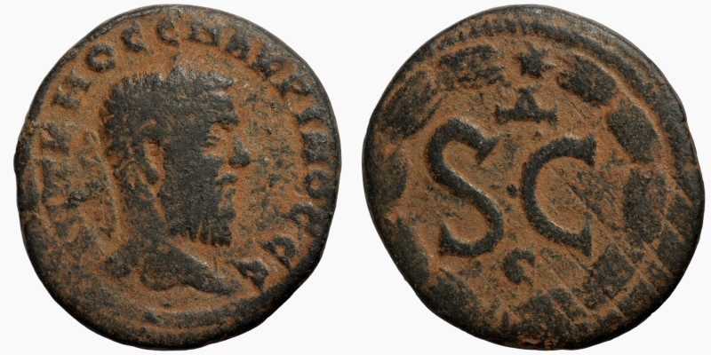 Macrinus. (217-218 AD). Æ Bronze. Obv: laureate bust of Macrinus right. Rev: SC ...