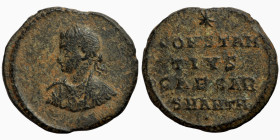 Roman coin
Constantius II, as Caesar, 324-337. Follis (Bronze, 16 mm, 2.11 g, ), Antiochia, July 325 (?). Laureate, draped and cuirassed bust of Cons...