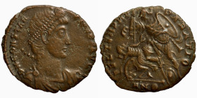 Roman coin
Constantius II, 337-361. Follis (Bronze, 20mm, 3.66g ), Alexandria, 351-355. D N CONSTANTIVS P F AVG Pearl-diademed, draped and cuirassed ...
