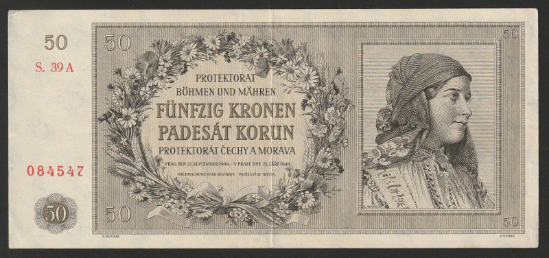 Bohemia & Moravia 50 Korun 1944
P-10a; XF