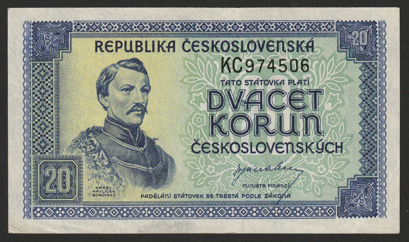 Czechoslovakia 20 Korun 1945
P-61a; AU