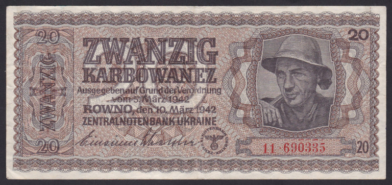 Ukraine 20 Karbowanez 1942
P-53a; VF+