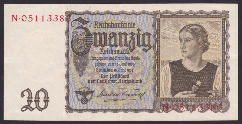 Germany 20 Reichsmark 1939
P-185; XF