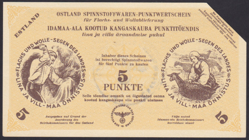 Germany Occupation Estonia 5 Punkte 1940 cancelled
P-NL3; Series - Punkt Certif...