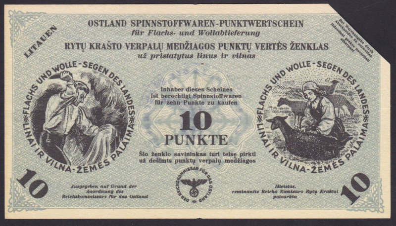 Germany Occupation Lithuania 10 Punkte 1943-45 cancelled
P-NL4; Series - Punkt ...