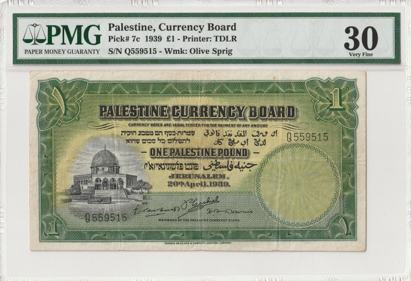 Palestine 1 Pound 1939 PMG 30
P-7c Very Fine