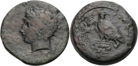Sizilien. 
Akragas. 
Bronze 400-380 v. Chr. Büste des Akragas mit Tainia und Horn n. l. Rv. Adler n. l. auf ionischer Säule, Kopf n. r.; im Felde l....