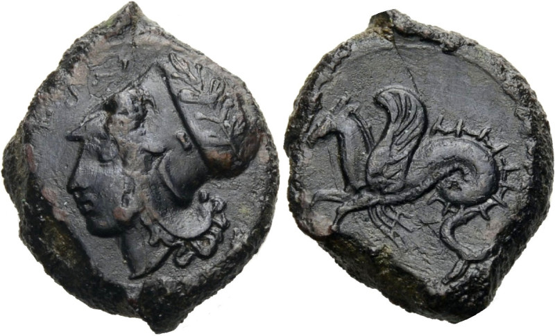 Sizilien. 
Syrakus. 
Bronze, ca. 375-344 v. Chr. Geprägt unter Dionysios I. un...