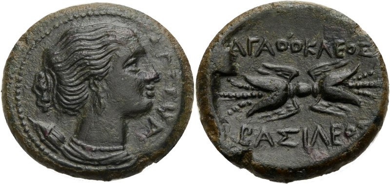 Sizilien. 
Syrakus. 
Agathokles, 317-289 v. Chr. Bronze. SWTEIRA Kopf der Arte...