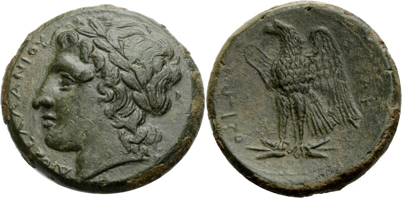 Sizilien. 
Syrakus. 
Hiketas, 288-279 v. Chr. Bronze. Kopf des Zeus Hellanios ...