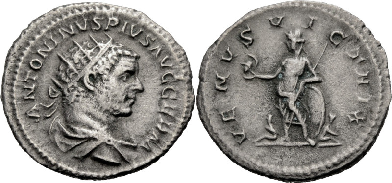 Kaiserzeit. 
Caracalla, 198-217. Antoninian, 213-217. Drap., gep. Büste mit Str...