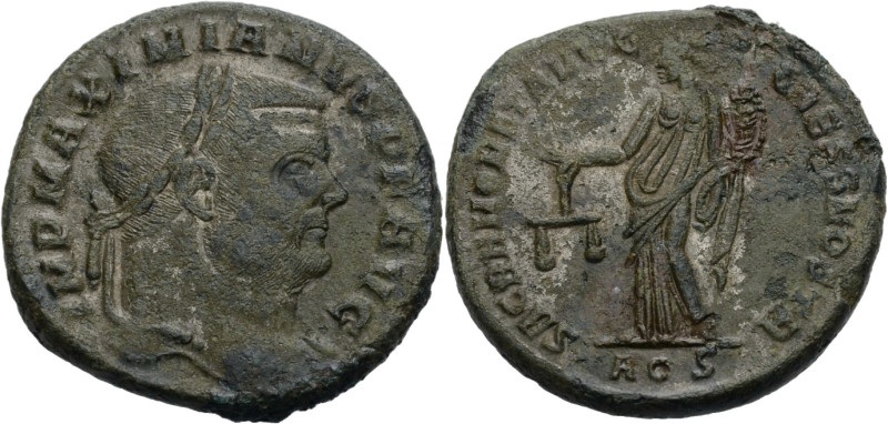 Kaiserzeit. 
Galerius Maximianus, 305-311. Follis, ca. 300 Aquileia. Büste mit ...