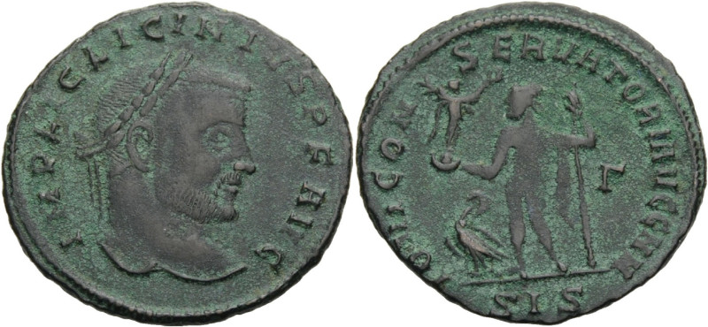 Kaiserzeit. 
Licinius I., 308-324. Nummus, 313-315 Siscia. Kopf mit L. n. r. Rv...