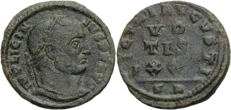 Kaiserzeit. 
Licinius I., 308-324. Nummus, 320-321 Arelate. Büste mit L. n. r. ...