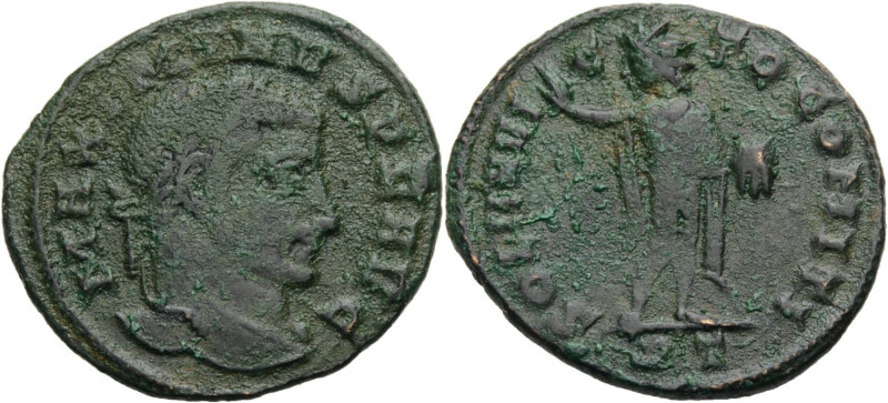 Kaiserzeit. 
Maximinus II., 309-313. Nummus, 312-313 Ticinum. Büste mit L. n. r...