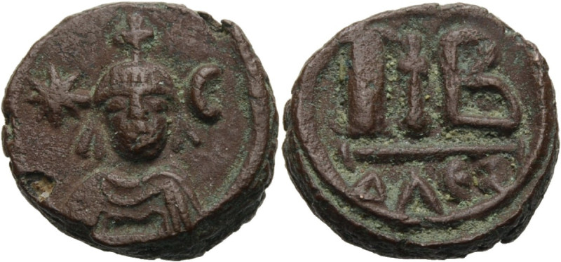 Heraclius, 610-641. Dodekanummion 618-628 Alexandria. Frontalbüste des Xusro II....