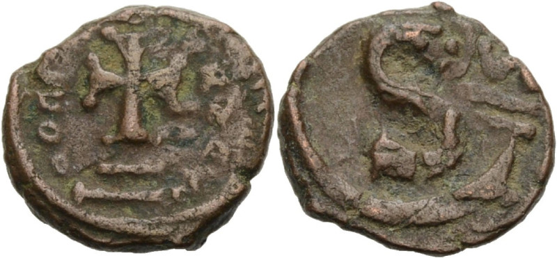 Heraclius, 610-641. Hexanummion, 613-618 Alexandria. Krückenkreuz auf 2 Stufen. ...