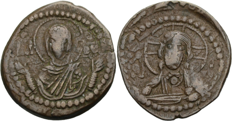 Anonym, 970-1092. Follis, ca. 1030-1040 Romanus III. zugeschrieben. Büste Christ...