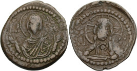 Anonym, 970-1092. Follis, ca. 1030-1040 Romanus III. zugeschrieben. Büste Christi frontal, die Rechte im Segensgestus erhoben, in der Linke Evangeliar...