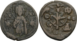 Nikephorus III., 1078-1081. AE Follis. ca. 1075-1080. Anonym, zu Nikephorus zugeschrieben. Christus Antiphonetes frontal stehend, l. und r. IC-XC und ...