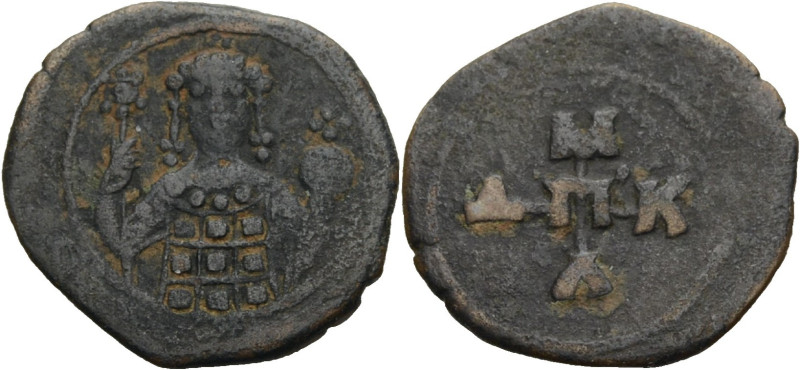 Manuel I. Komnenos, 1143-1180. AE-Halbtetarteron (?) Thessalonica. Monogramm des...