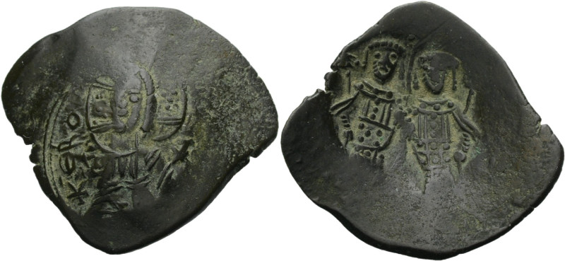 Alexios III. Angelos-Komnenos, 1195-1203. Billon-Aspron Trachy. Bartlose Büste C...